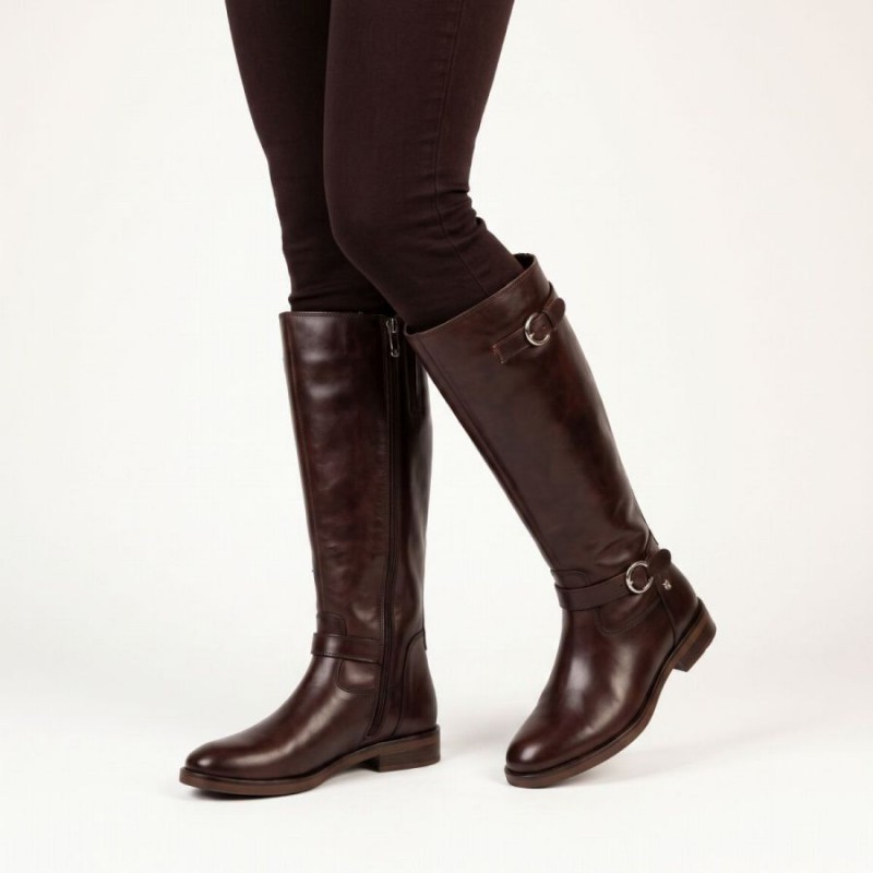 Puertollano W3C-9632 Knee High Boots - Caoba Leather