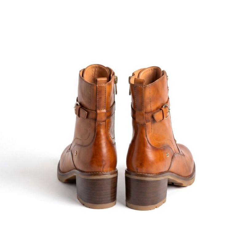 Llanes W7H-8510 Lace-Up Ankle Boots - Brandy Leather