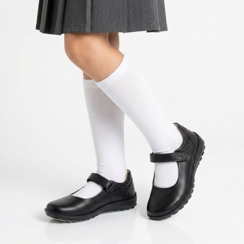 8939022 School Shoes - Black Leather