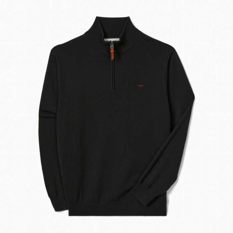 Ernest Merino Quarter Zip Knit KZ200WQ8702 - Forest Green