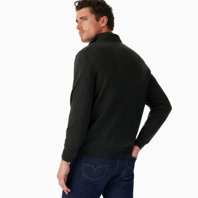 Ernest Merino Quarter Zip Knit KZ200WQ8702 - Forest Green