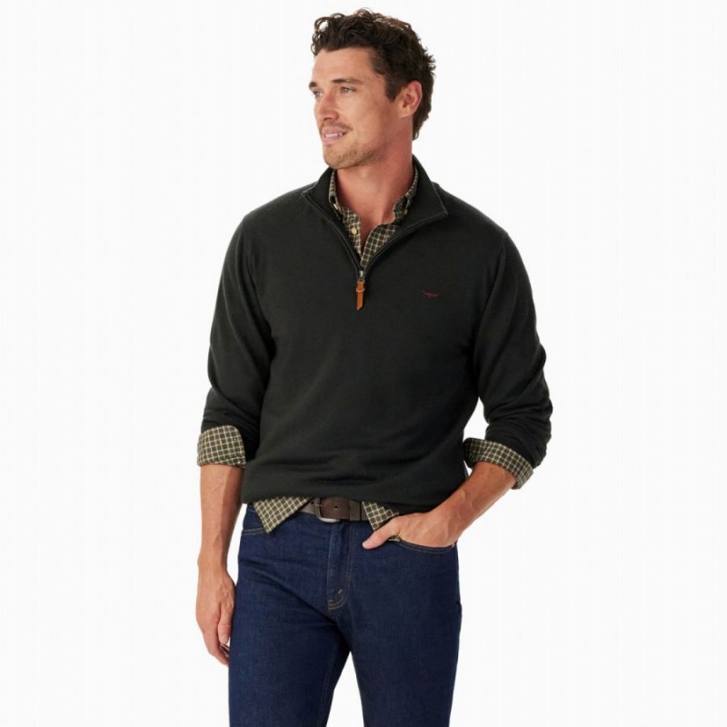 Ernest Merino Quarter Zip Knit KZ200WQ8702 - Forest Green