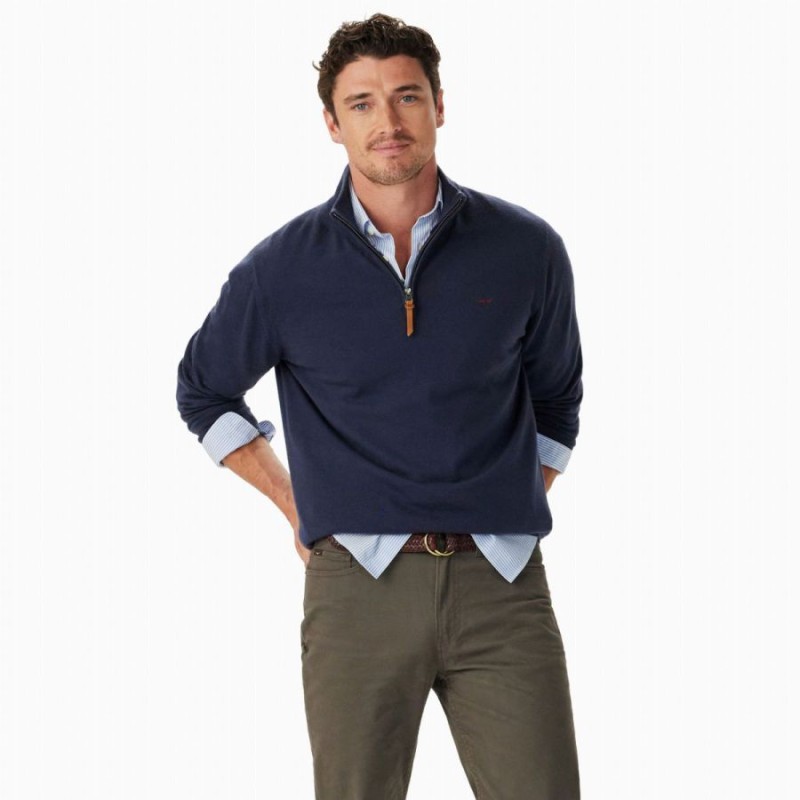 Ernest Merino 1/4 Zip Knit KZ200WQ16 – Navy Merino