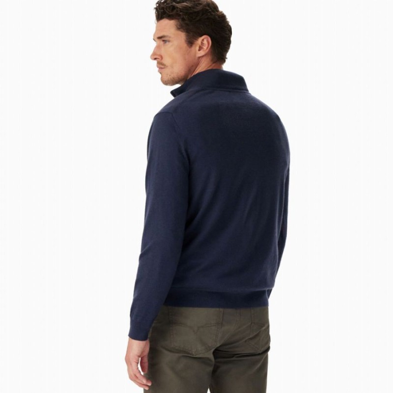 Ernest Merino 1/4 Zip Knit KZ200WQ16 – Navy Merino