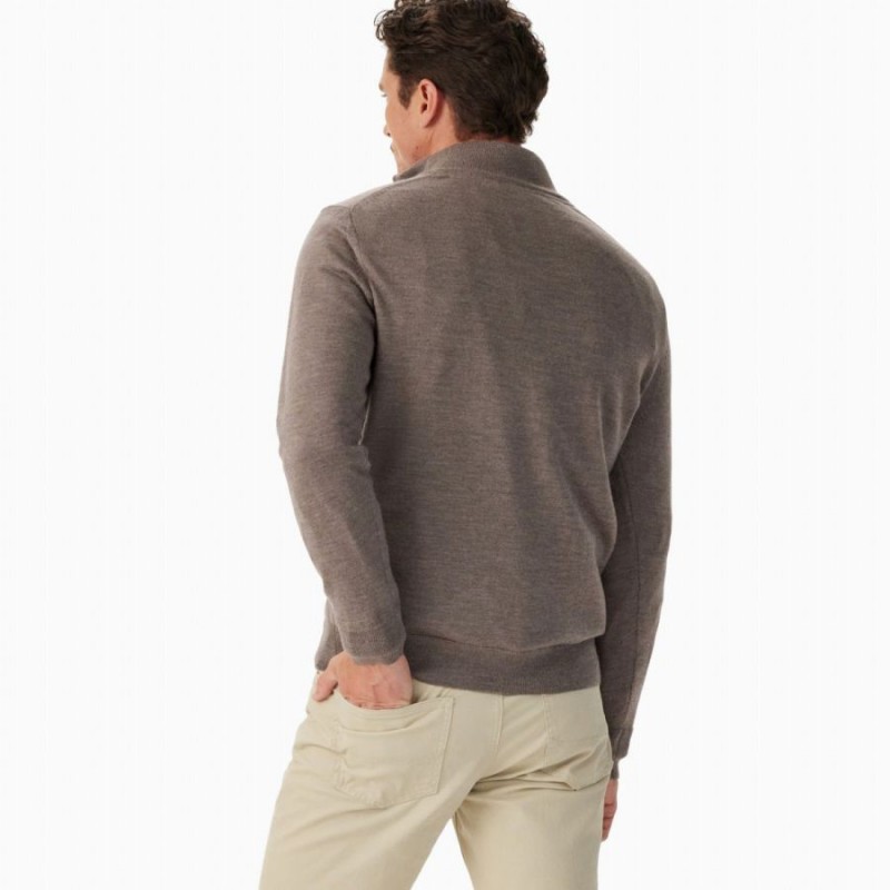 Ernest Merino KZ200WQQH02 Quarter Zip Knit - Nutmeg Textile