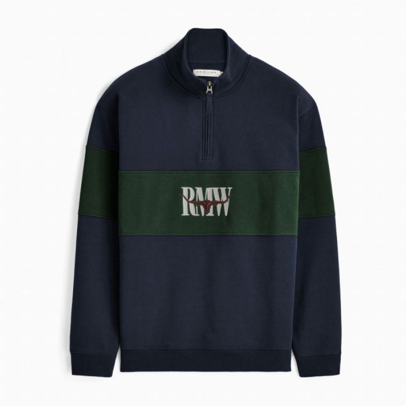 Heritage Panel Quarter Zip KZU00BB3G01 - Worker Blue
