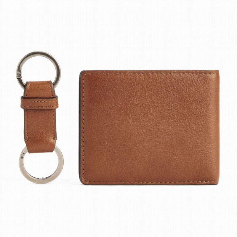 Wallet And Keyring Gift Set COM9MTL3601- Tan Leather Wallet And Keyring Gift Set COM9MTL3601- Tan Leather