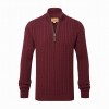Calton Cotton Cashmere Cable 1/4 Zip 20-3153 - Burgundy