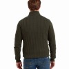 Calton Cotton Cashmere Cable 1/4 Zip 20-3153 - Loden Green