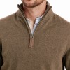 Lewis Lambswool 1/4 Zip Jumper 1 20-3144 - Mushroom