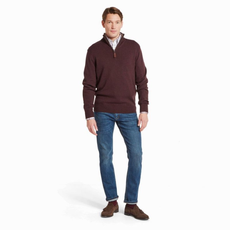 Lewis Lambswool Jumper 1 20-3144 - Port