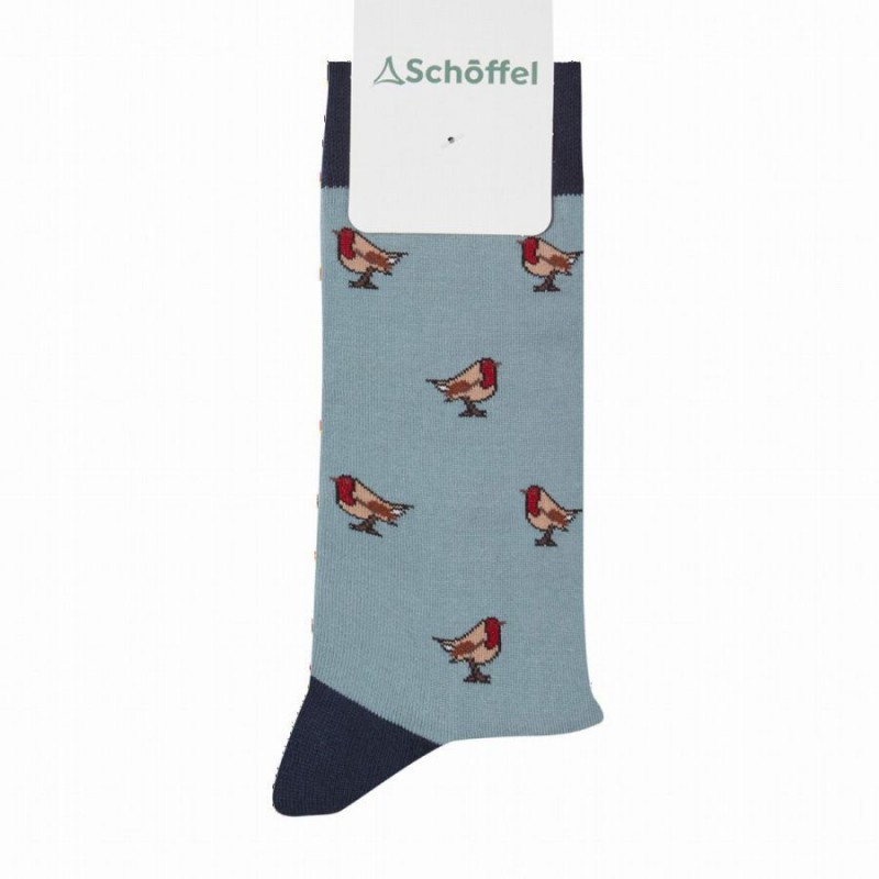 Single Cotton Sock 20-3930 - Sterling Blue Robin