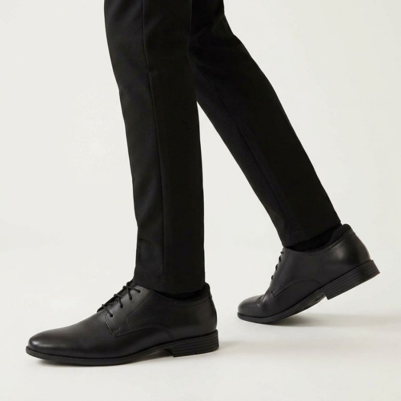 Academy School Shoes - Black Leather