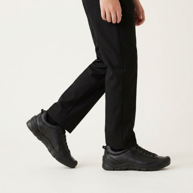 Rhino Challenger School Shoes - Black Leather