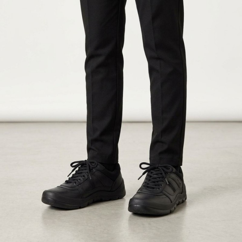 Rhino Sherman School Shoes - Black Leather