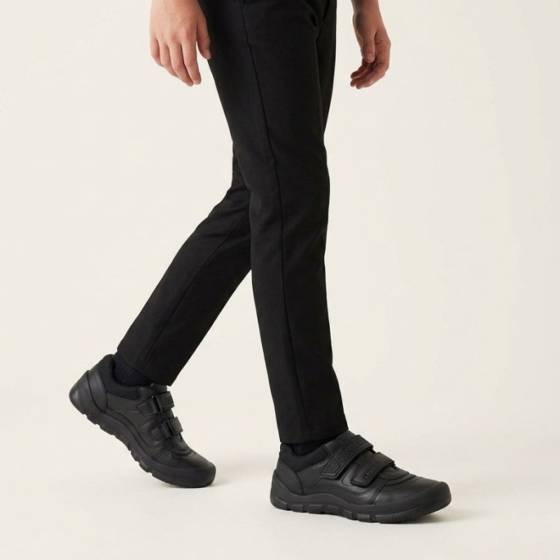 Rhino Warrior School Shoes - Black Leather