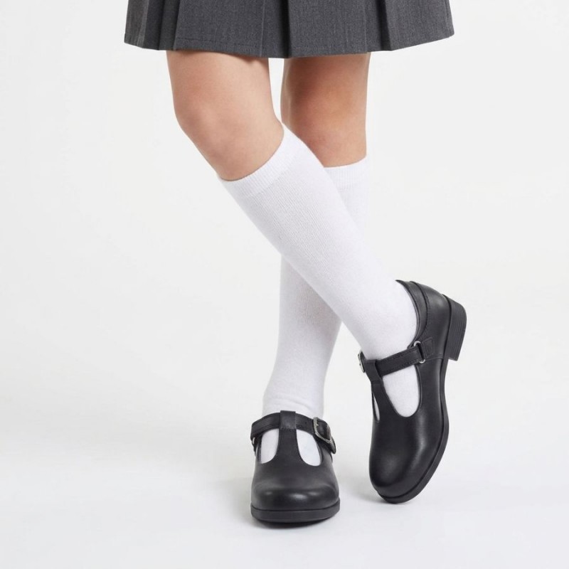 Samba School Shoes - Black Leather