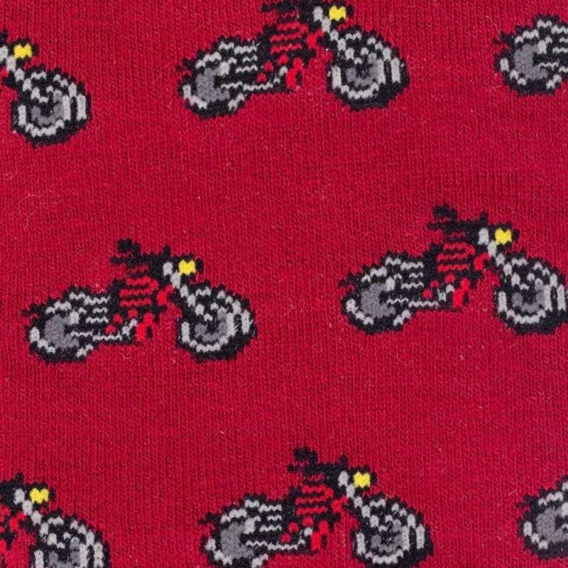 Motorbike Bamboo Socks - Red