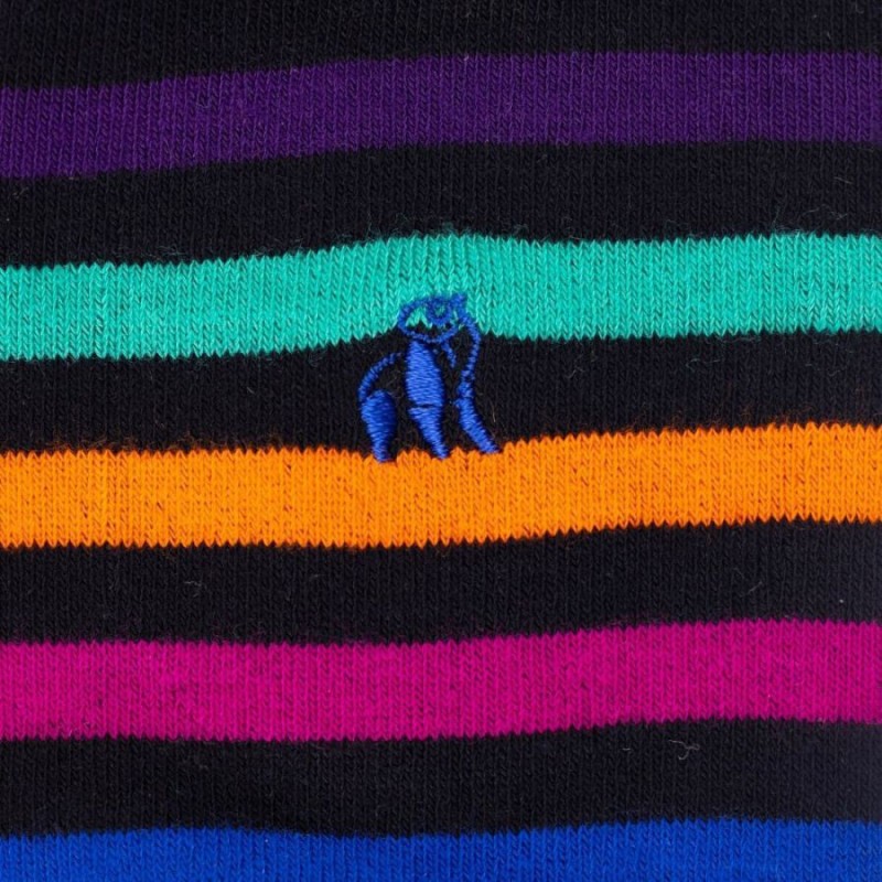 Striped Bamboo Socks - Black Multi