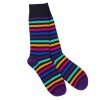 Striped Bamboo Socks - Black Multi