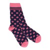 Bamboo Socks - Navy / Pink Polka