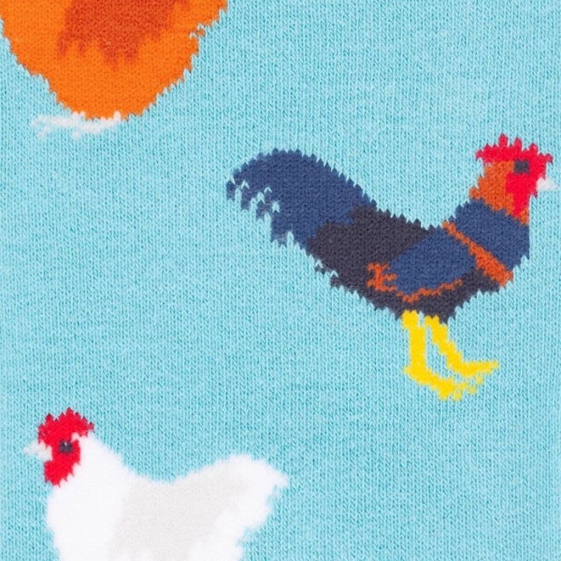 Rooster Bamboo Socks - Blue