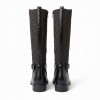 25618 Knee High Boots - Black Leather