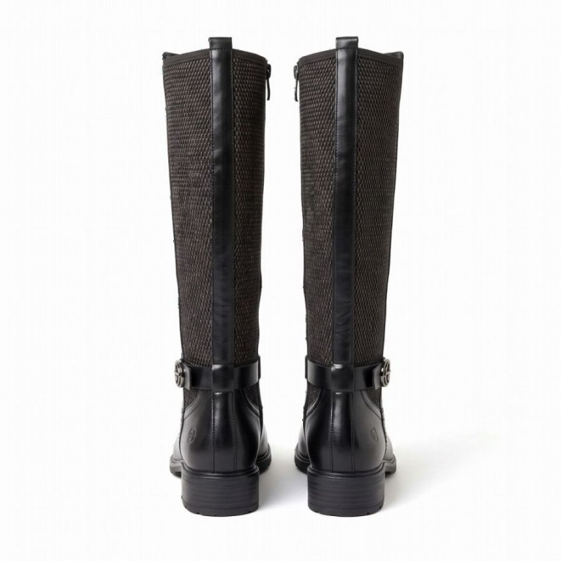 25618 Knee High Boots - Black Leather