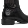 25618 Knee High Boots - Black Leather