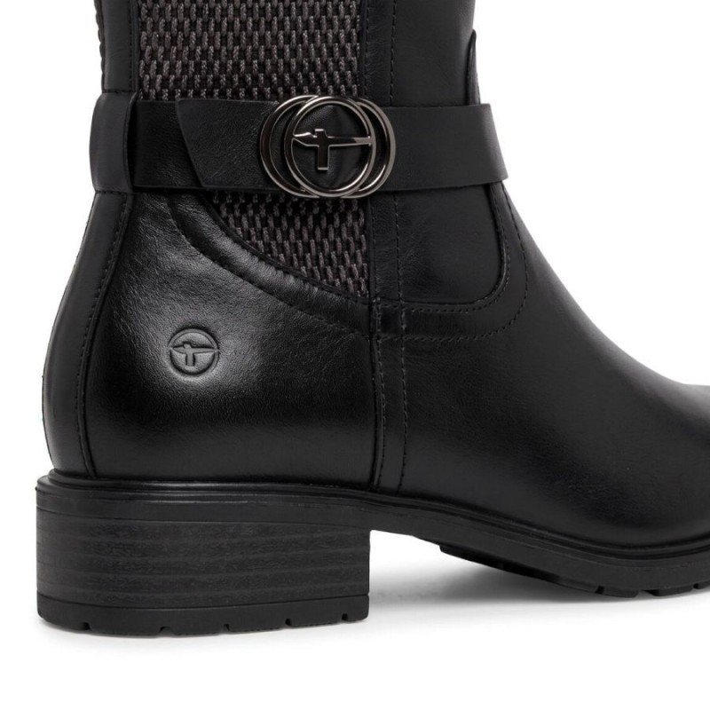 25618 Knee High Boots - Black Leather