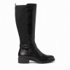 25618 Knee High Boots - Black Leather