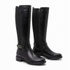 25618 Knee High Boots - Black Leather