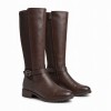 25618 Knee High Boots - Mahogany Leather