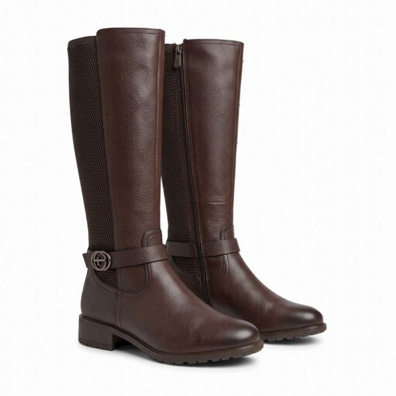 25618 Knee High Boots - Mahogany Leather