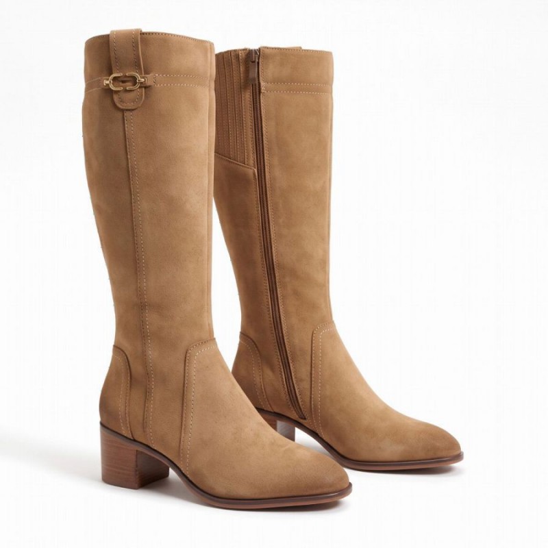 25576 Knee High Boots - Camel Leather