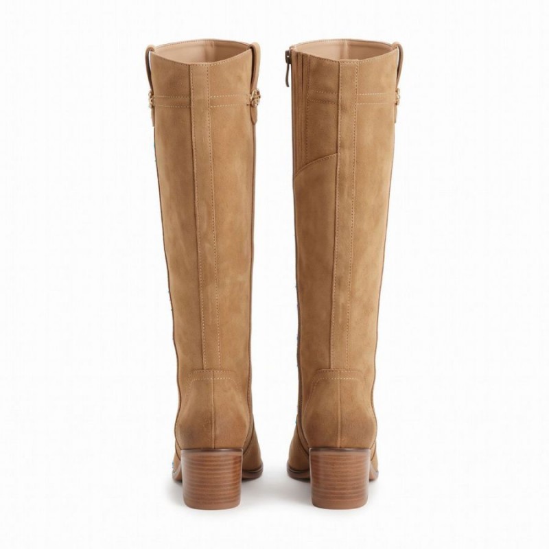 25576 Knee High Boots - Camel Leather