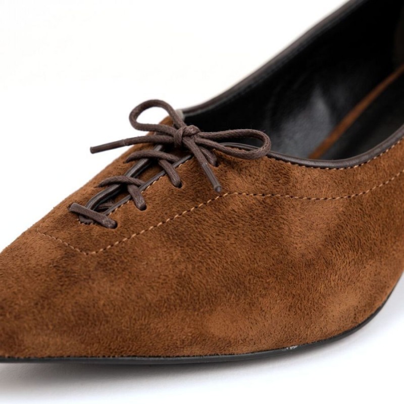 22352 Court Shoes - Cognac Comb Suede