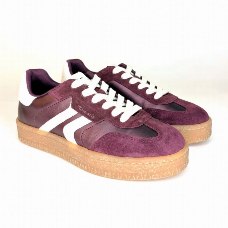 23723 Trainers - Burgundy Leather 23723 Trainers - Burgundy Leather