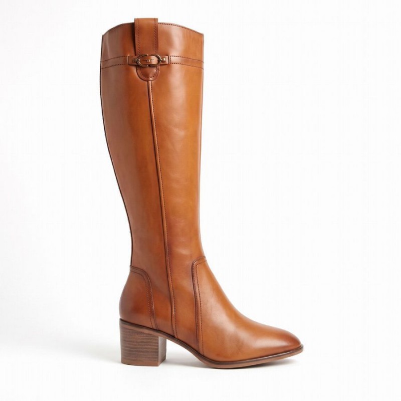 25576 Knee High Boots - Cognac Leather