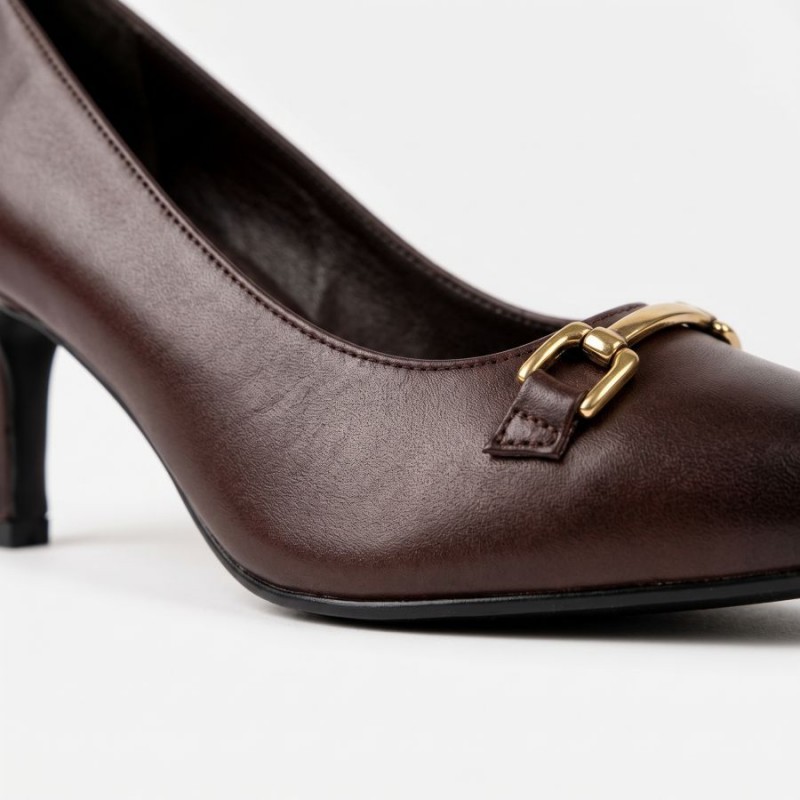22434 Court Shoes - Mahogany Leather