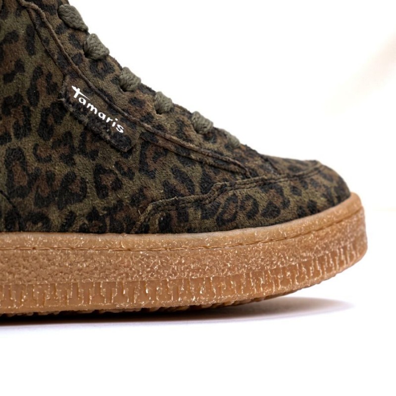 25203 Ankle Boots - Olive Leopard Suede 25203 Ankle Boots - Olive Leopard Suede