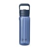 Yonder 25 Oz (750 ML) Water Bottle With Colour-Matched Straw Cap – Navy