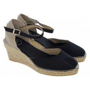 Toni Pons Caldes Wedge Espadrilles - Black Linen