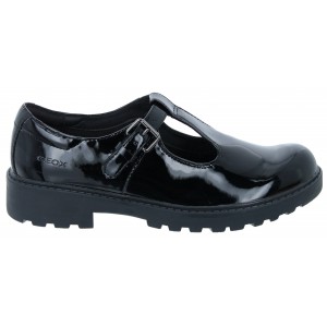 Geox Casey GE J8420E School Shoes - Black Patent