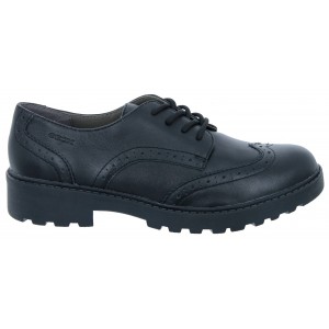 Geox Casey GN J6420N School Shoes - Black Leather