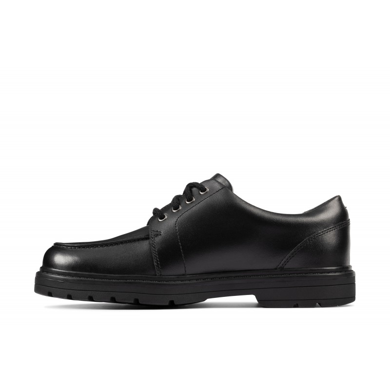 Loxham Pace Youth School Shoes - Black Leather