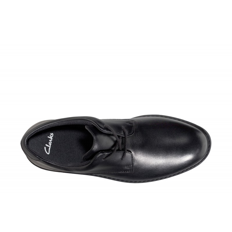 Clarks Scala Loop Youth Leather Shoes in Black Standard Fit Size 7 