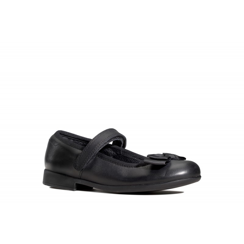 Scala Tap Kid School Shoes - Black Leather
