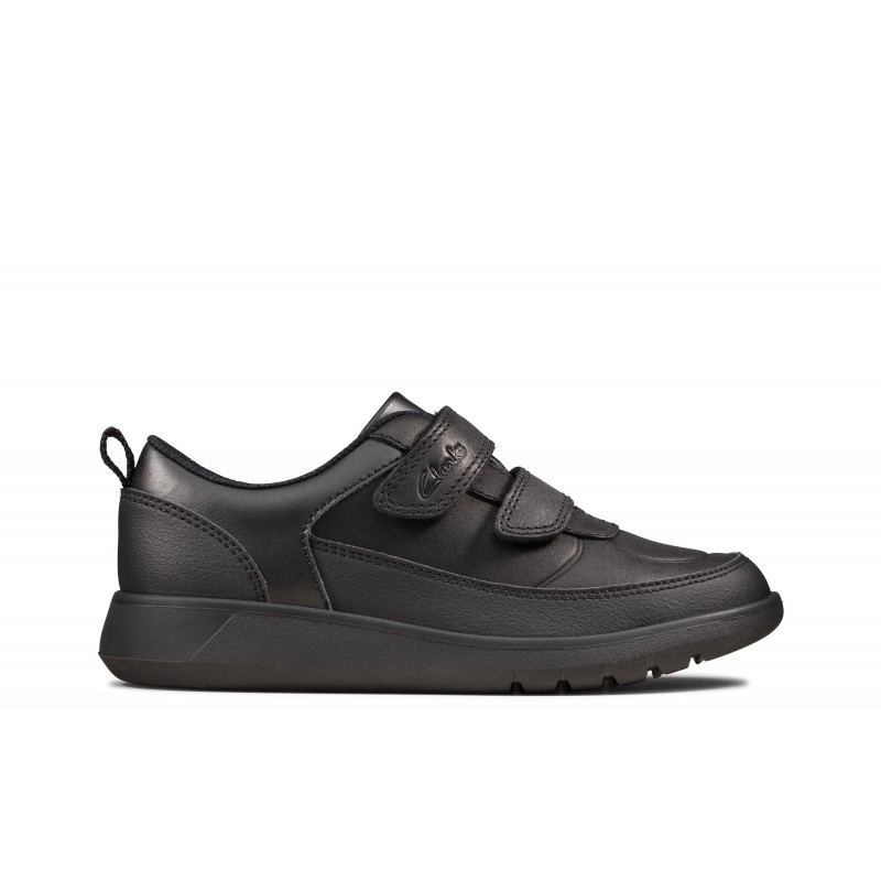 Scape Flare Kid School Shoes - Black Leather