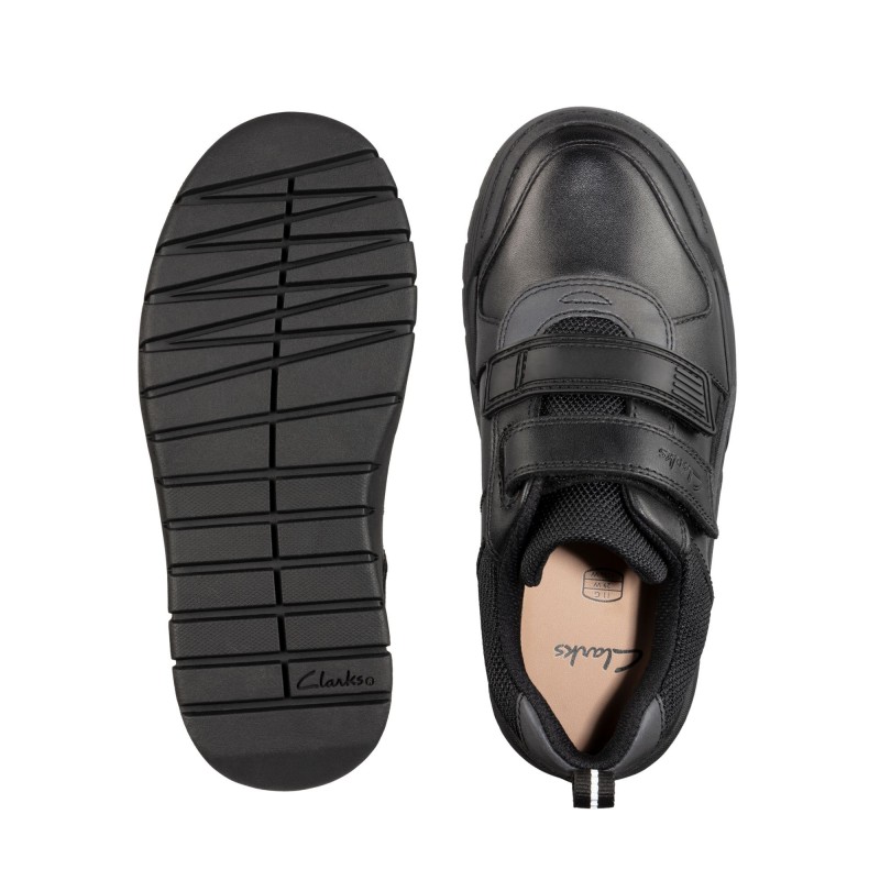 Scooter Speed Kid School Shoes - Black Leather